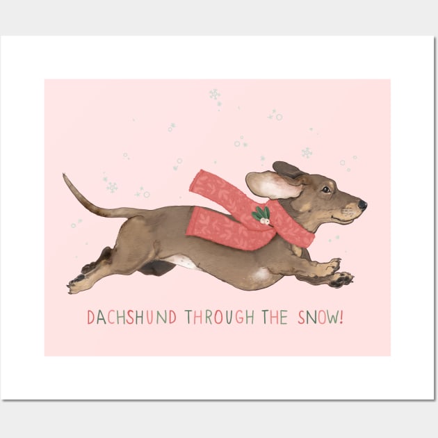 Dachshund Through The Snow Wall Art by LauraGraves